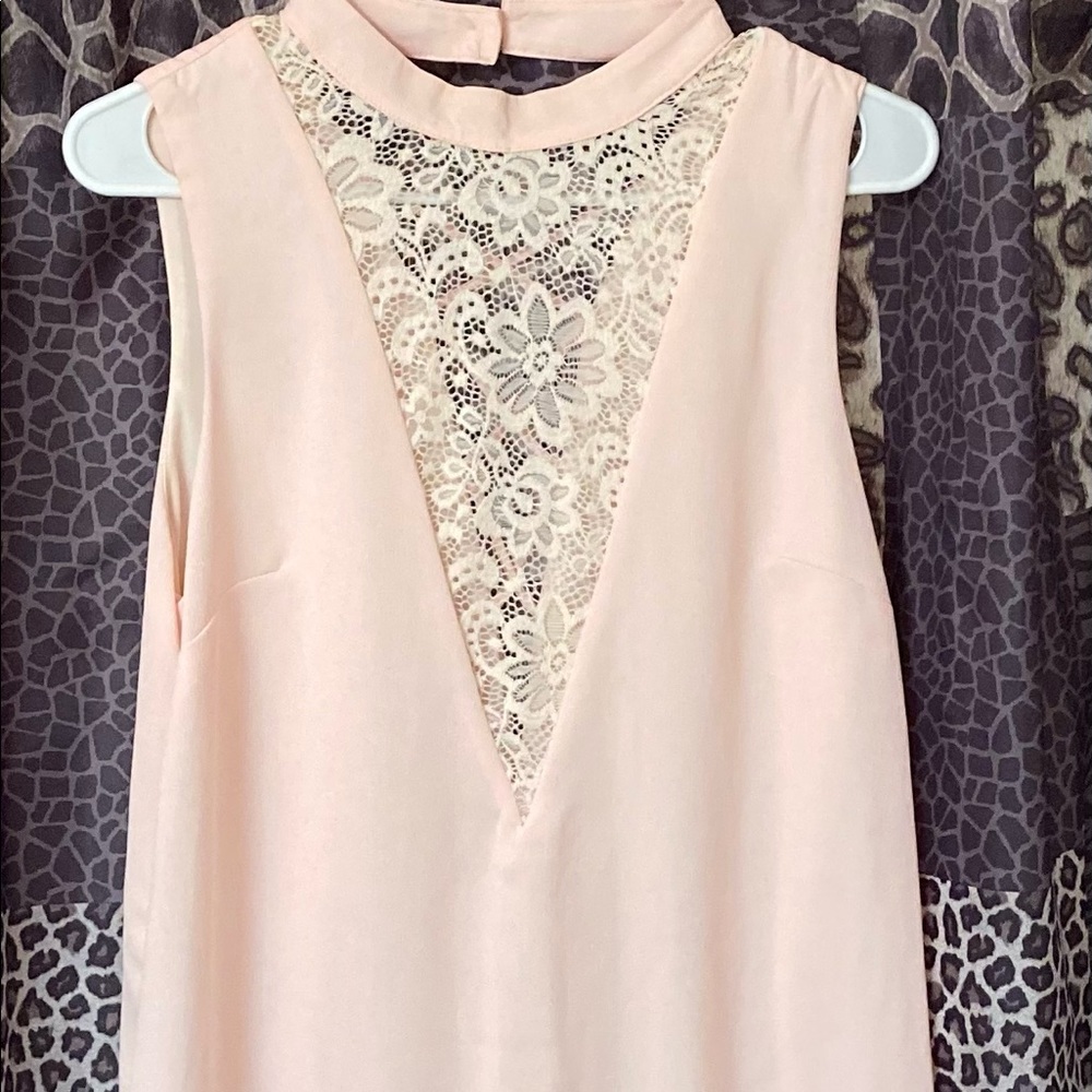 Emory Park Front-Lace Criss-Cross Back Shift Dress Size L